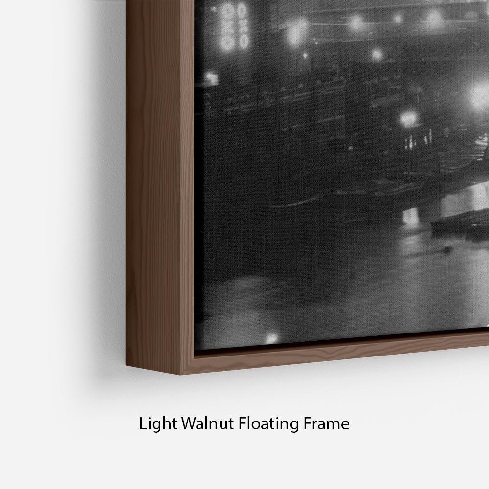 Queen Elizabeth II Coronation evening fireworks on the Thames Floating Frame Canvas