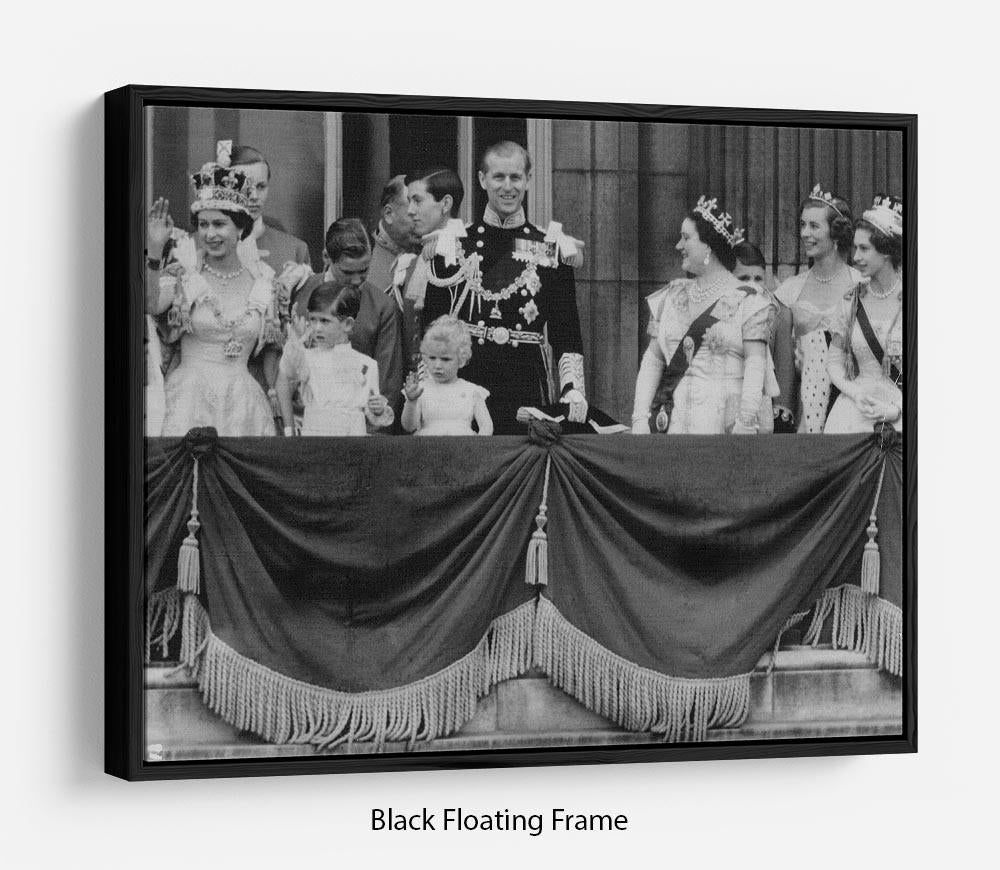Queen Elizabeth II Coronation group appearance on balcony Floating Frame Canvas