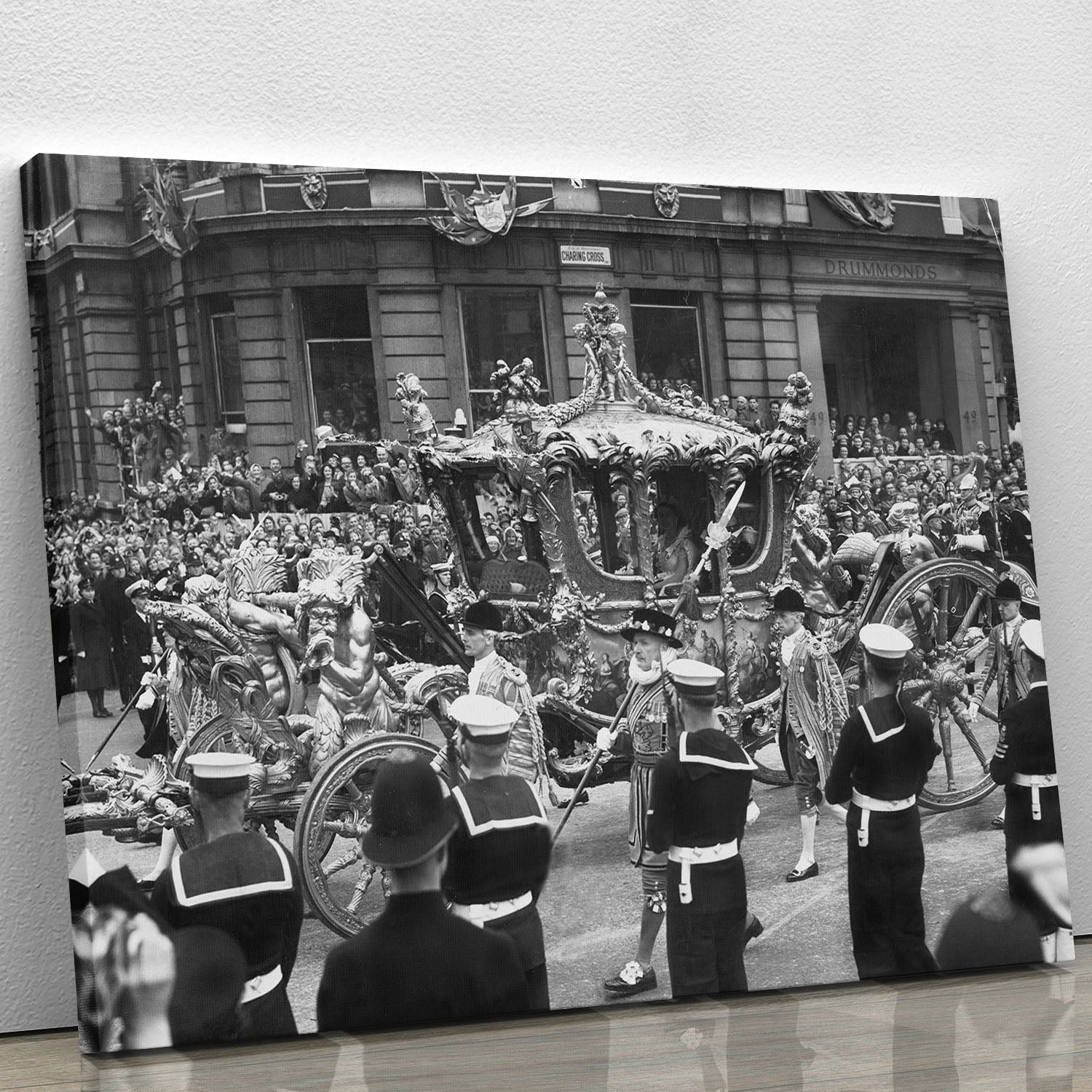 Queen Elizabeth II Coronation procession at Charing Cross Canvas Print or Poster - Canvas Art Rocks - 1