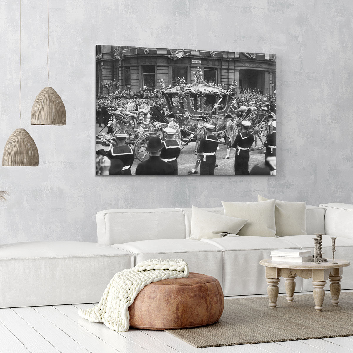 Queen Elizabeth II Coronation procession at Charing Cross Canvas Print or Poster - Canvas Art Rocks - 6