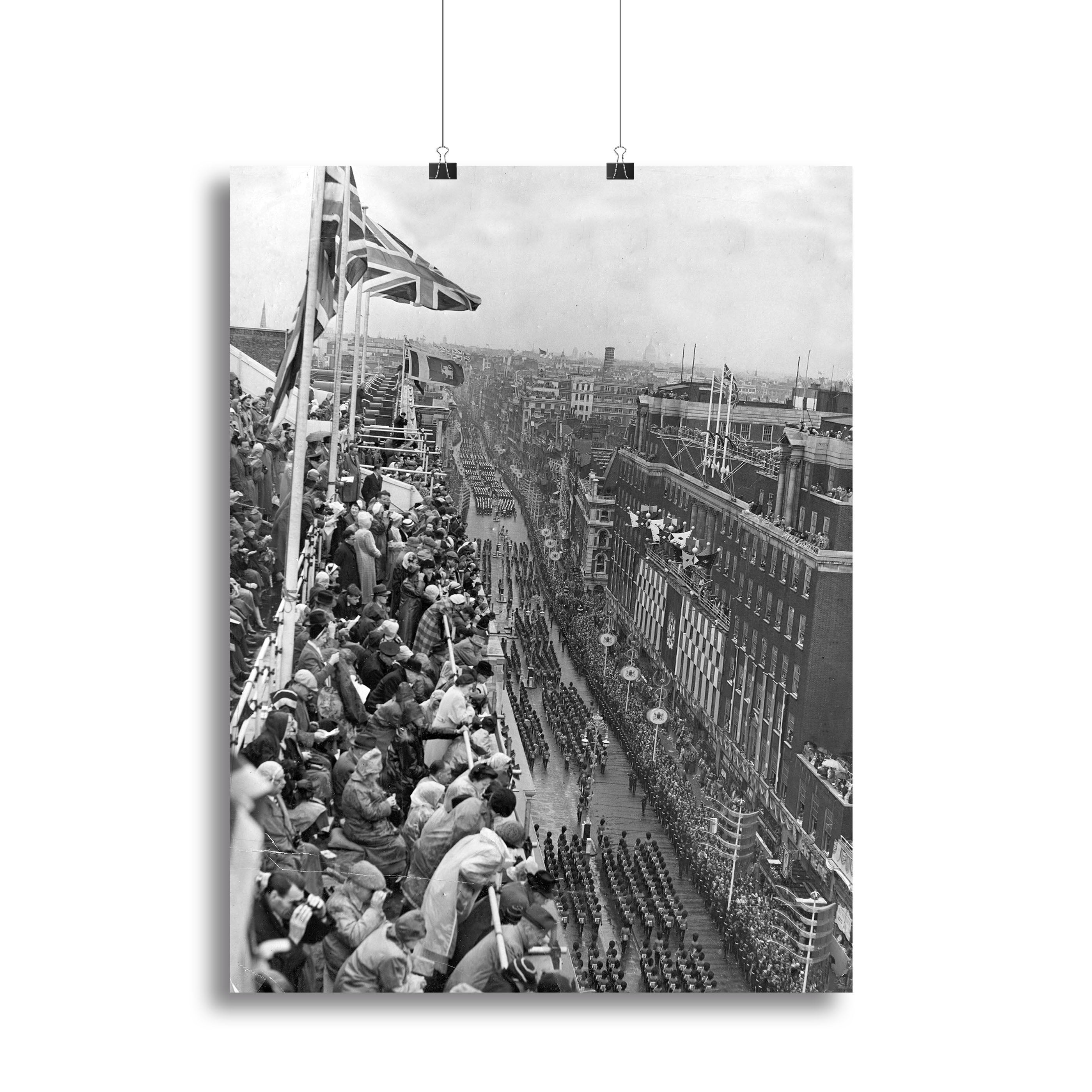 Queen Elizabeth II Coronation procession pass on Oxford Street Canvas Print or Poster - Canvas Art Rocks - 2