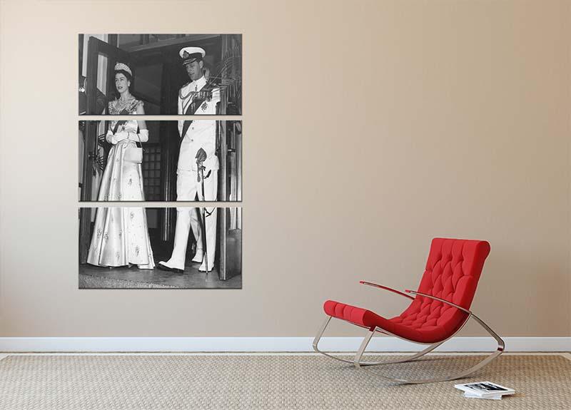 Queen Elizabeth II and Prince Philip during a tour of Nigeria 3 Split Panel Canvas Print - Canvas Art Rocks - 2