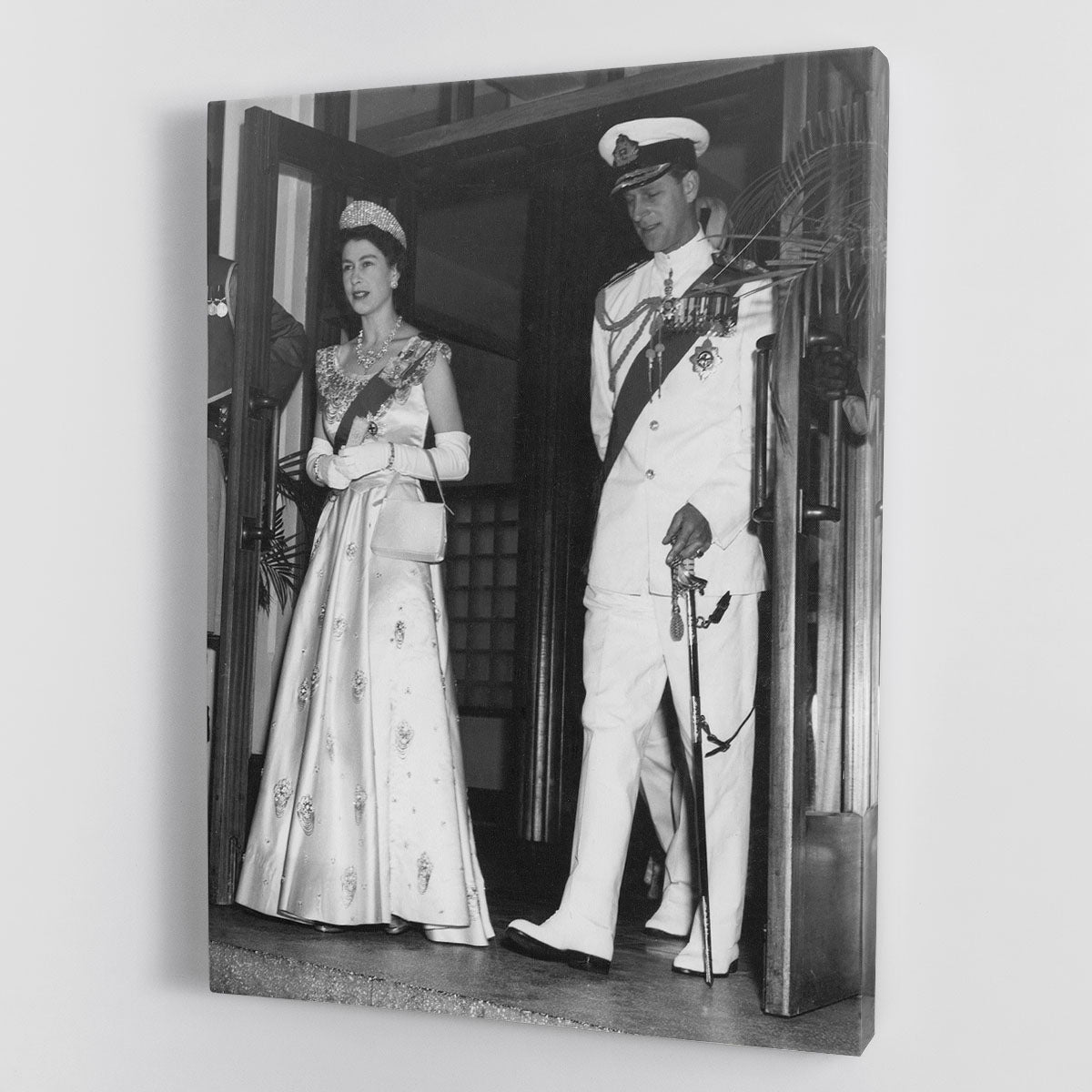 Queen Elizabeth II and Prince Philip during a tour of Nigeria Canvas Print or Poster - Canvas Art Rocks - 1