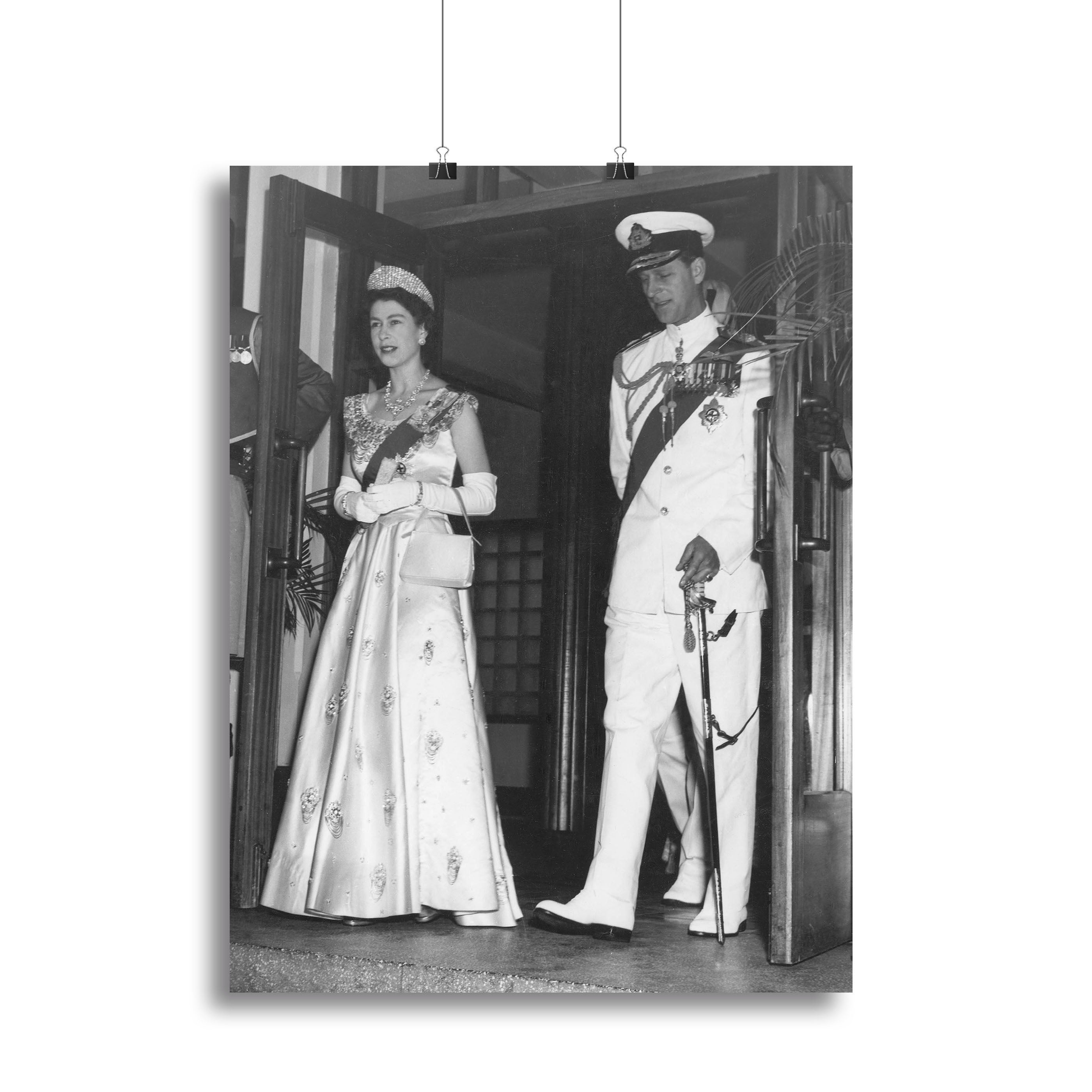 Queen Elizabeth II and Prince Philip during a tour of Nigeria Canvas Print or Poster - Canvas Art Rocks - 2