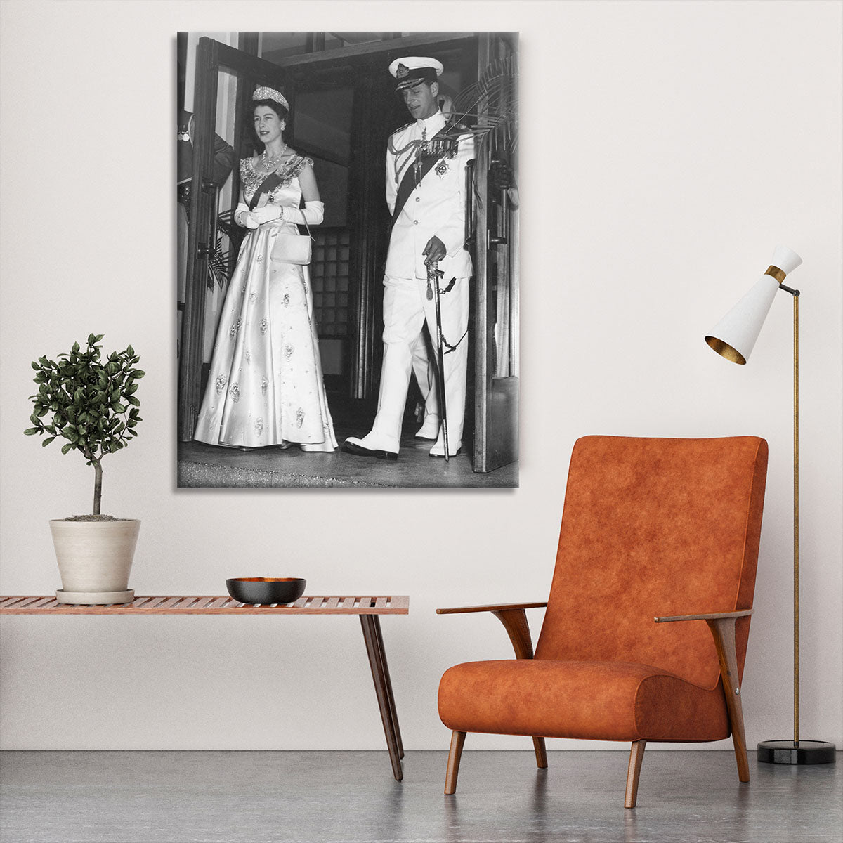 Queen Elizabeth II and Prince Philip during a tour of Nigeria Canvas Print or Poster - Canvas Art Rocks - 6