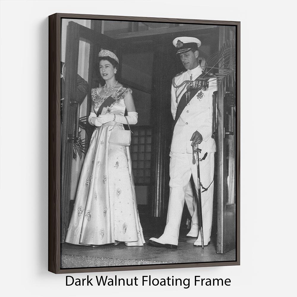 Queen Elizabeth II and Prince Philip during a tour of Nigeria Floating Frame Canvas