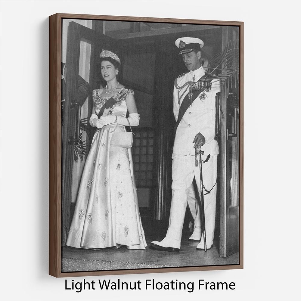 Queen Elizabeth II and Prince Philip during a tour of Nigeria Floating Frame Canvas