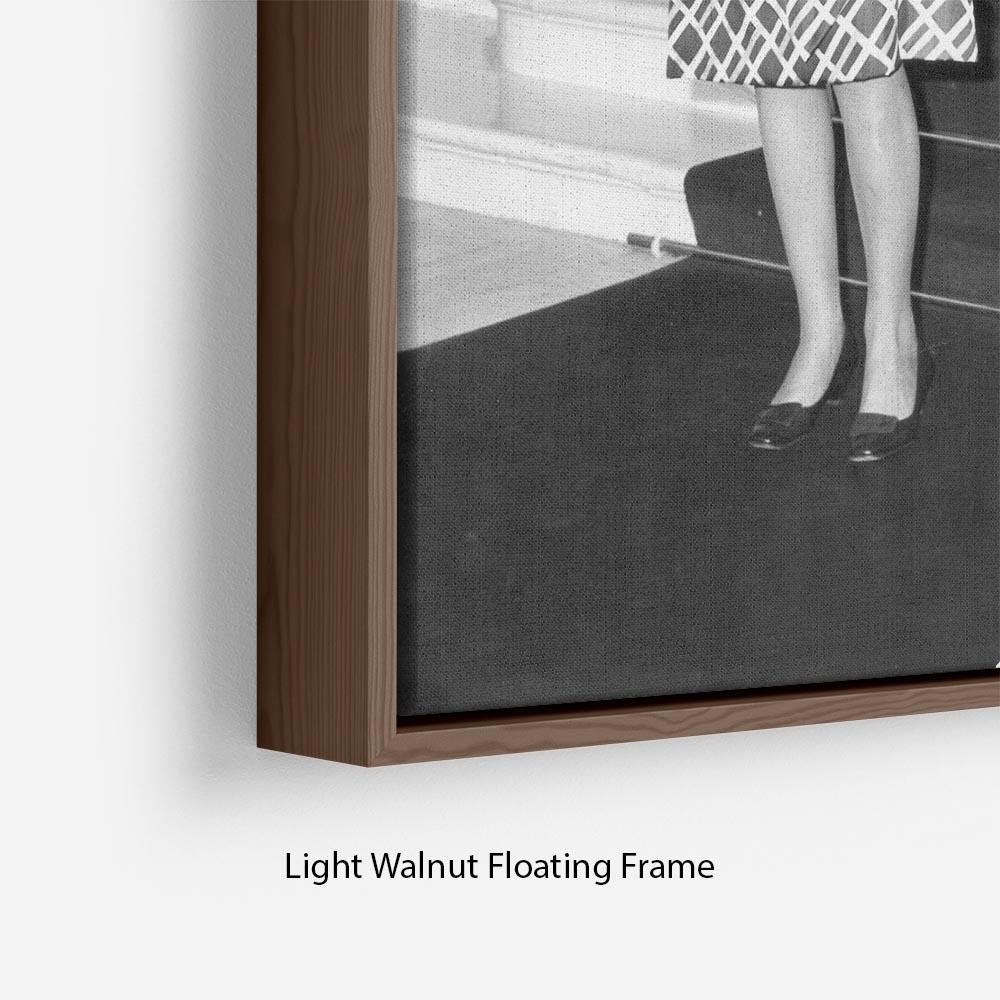 Queen Elizabeth II and Prince Philip hosting a state visit Floating Frame Canvas