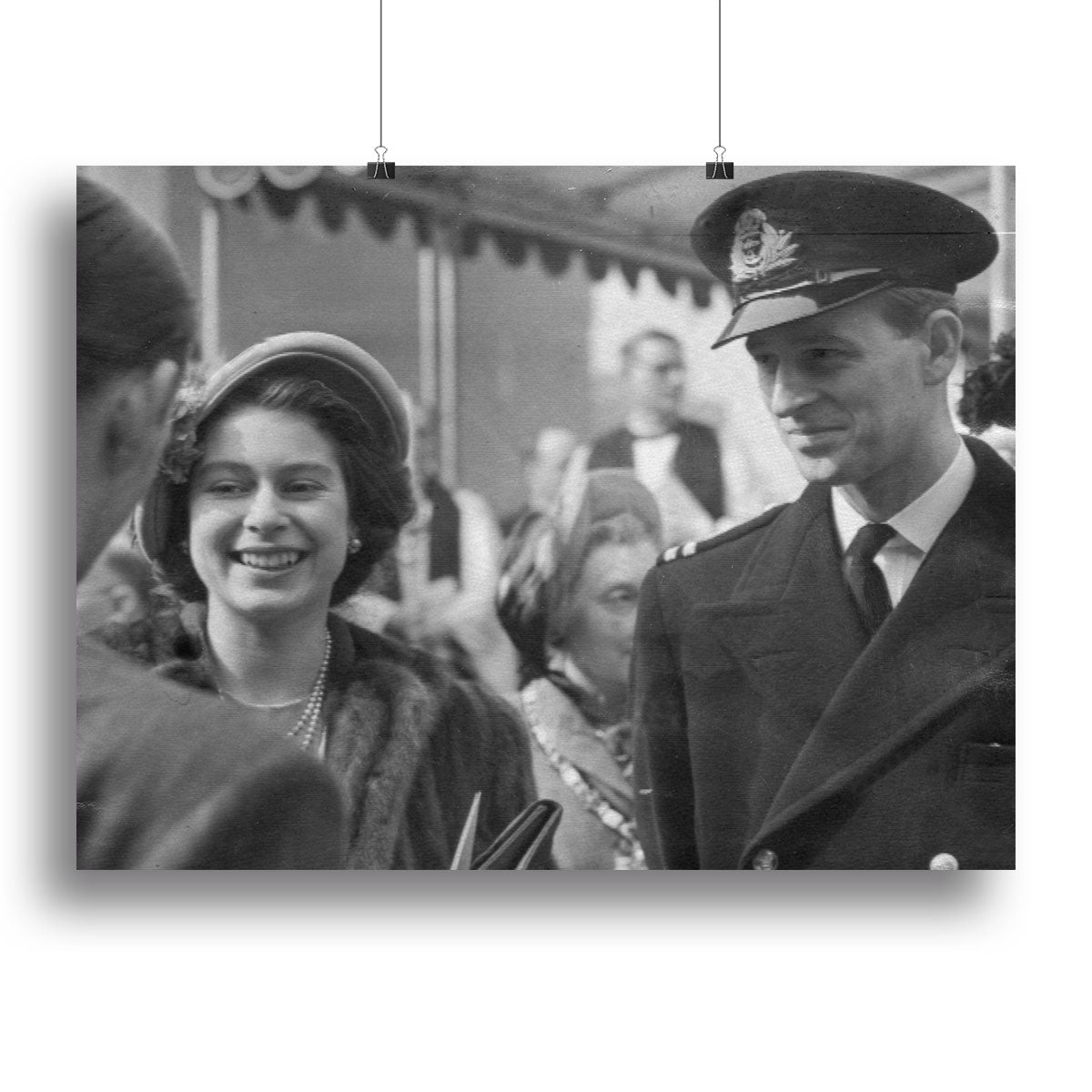 Queen Elizabeth II and Prince Philip touring as young couple Canvas Print or Poster - Canvas Art Rocks - 2