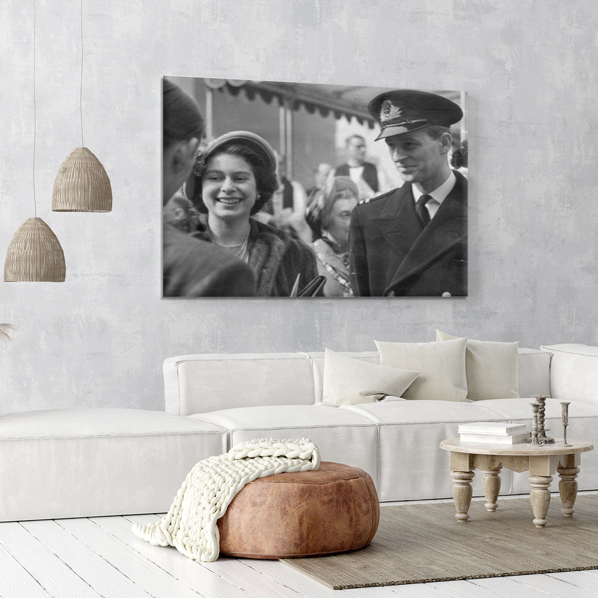 Queen Elizabeth II and Prince Philip touring as young couple Canvas Print or Poster - Canvas Art Rocks - 6