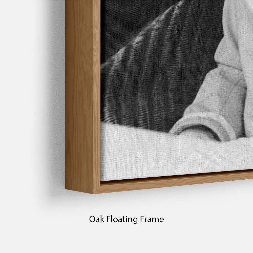 Queen Elizabeth II as a child seated in a hat Floating Frame Canvas