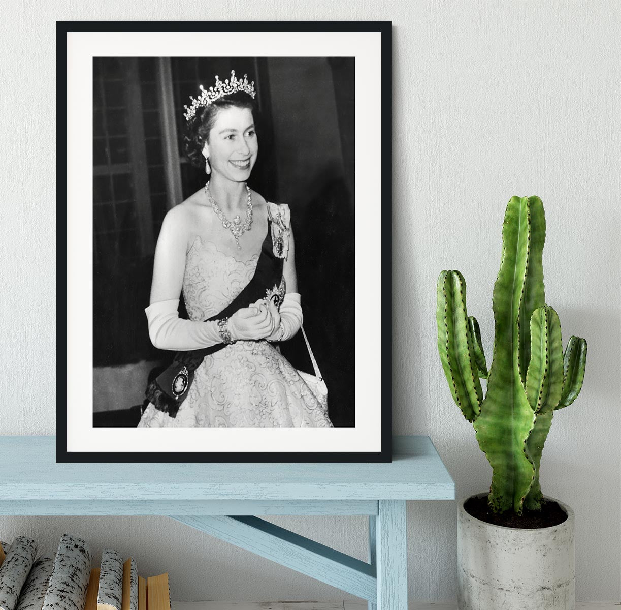 Queen Elizabeth II during her Coronation tour Framed Print - Canvas Art Rocks - 1