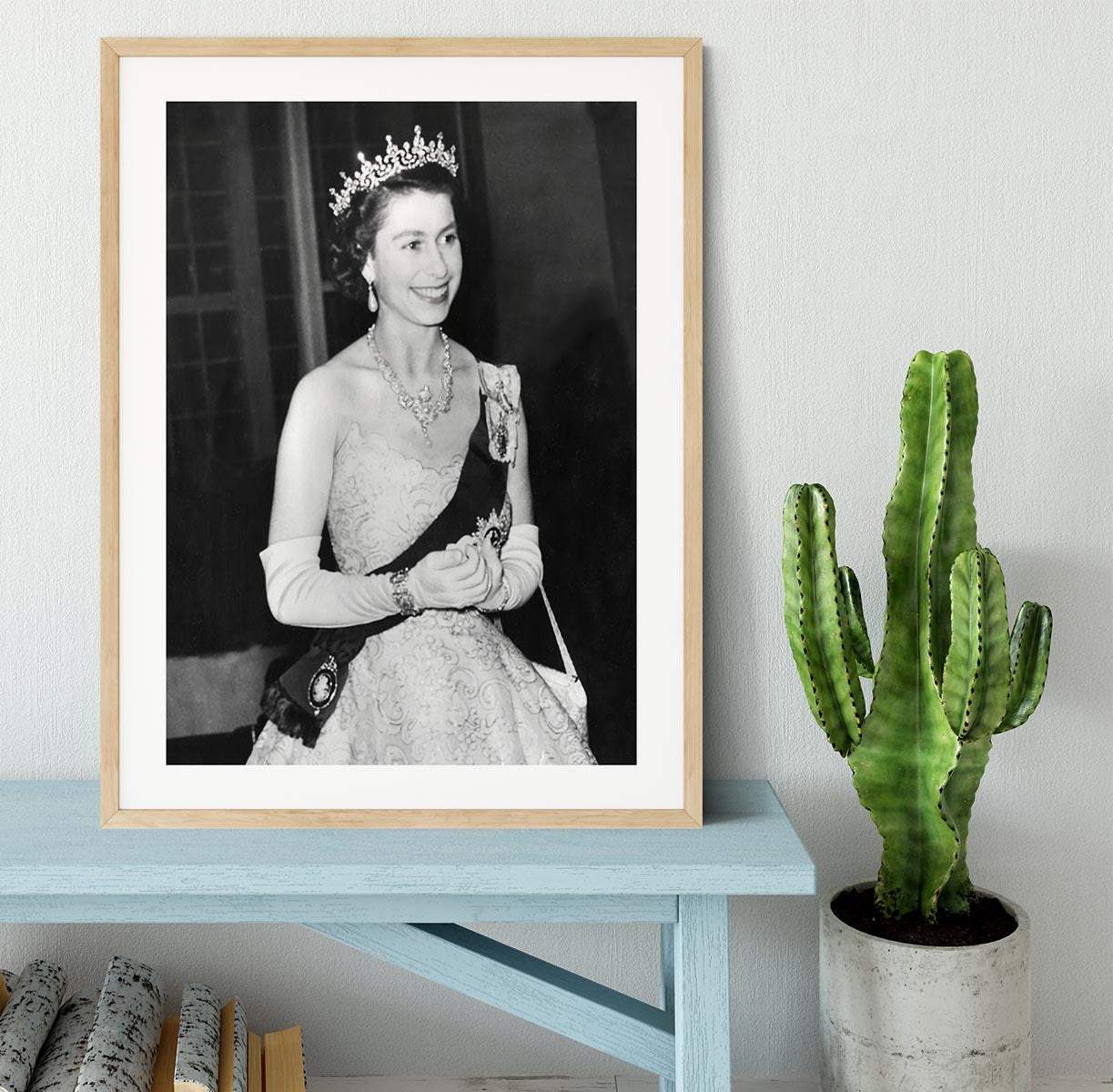 Queen Elizabeth II during her Coronation tour Framed Print - Canvas Art Rocks - 3