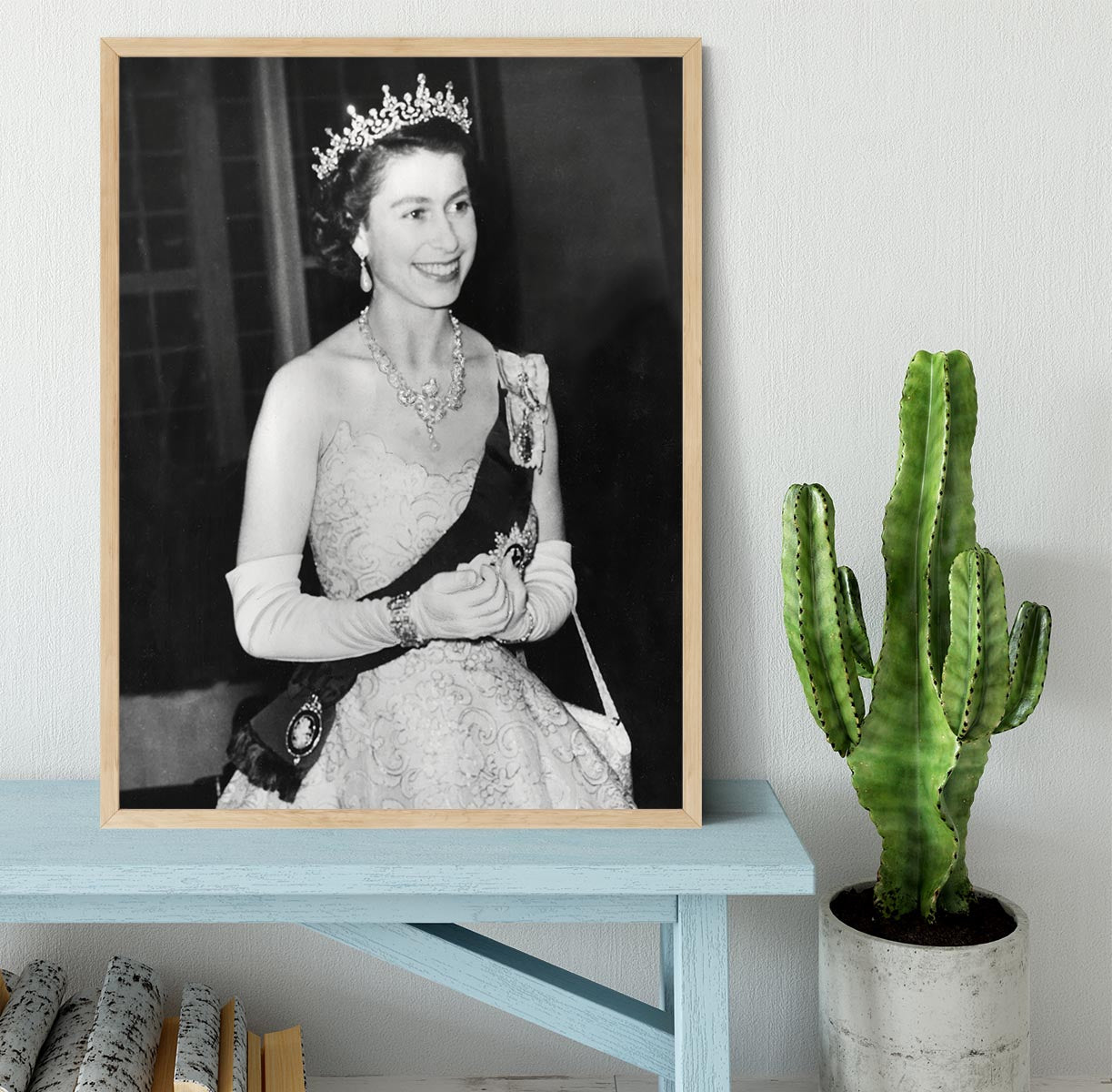 Queen Elizabeth II during her Coronation tour Framed Print - Canvas Art Rocks - 4