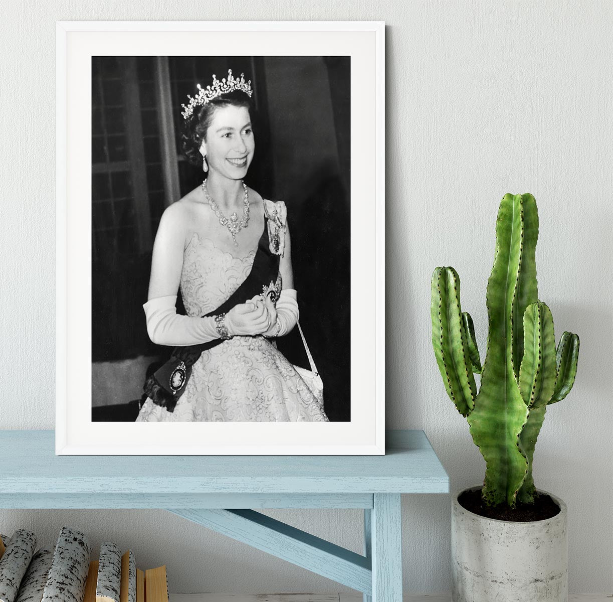 Queen Elizabeth II during her Coronation tour Framed Print - Canvas Art Rocks - 5