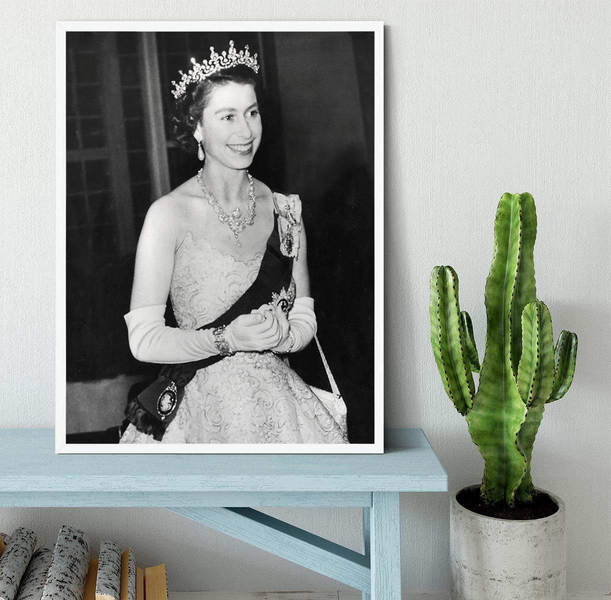 Queen Elizabeth II during her Coronation tour Framed Print - Canvas Art Rocks -6