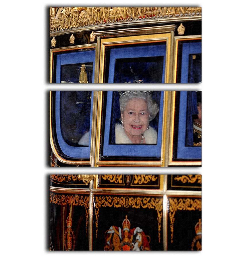 Queen Elizabeth II leaving the State Opening of Parliament 3 Split Panel Canvas Print - Canvas Art Rocks - 1