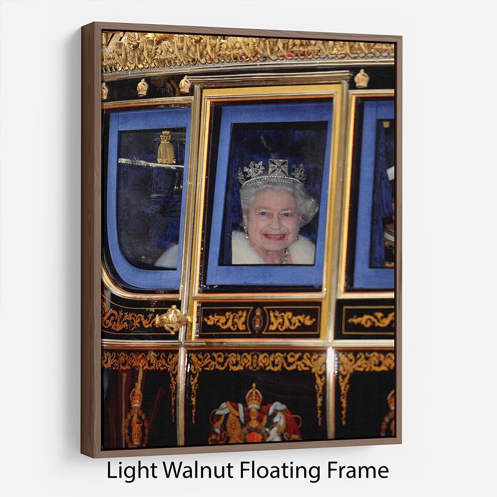 Queen Elizabeth II leaving the State Opening of Parliament Floating Frame Canvas