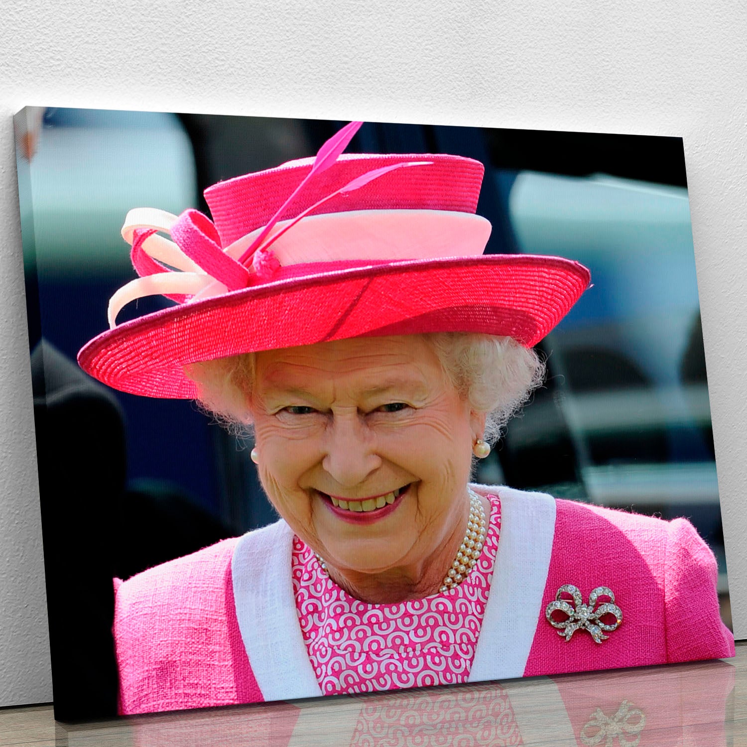 Queen Elizabeth II smiling at the Derby Canvas Print or Poster - Canvas Art Rocks - 1