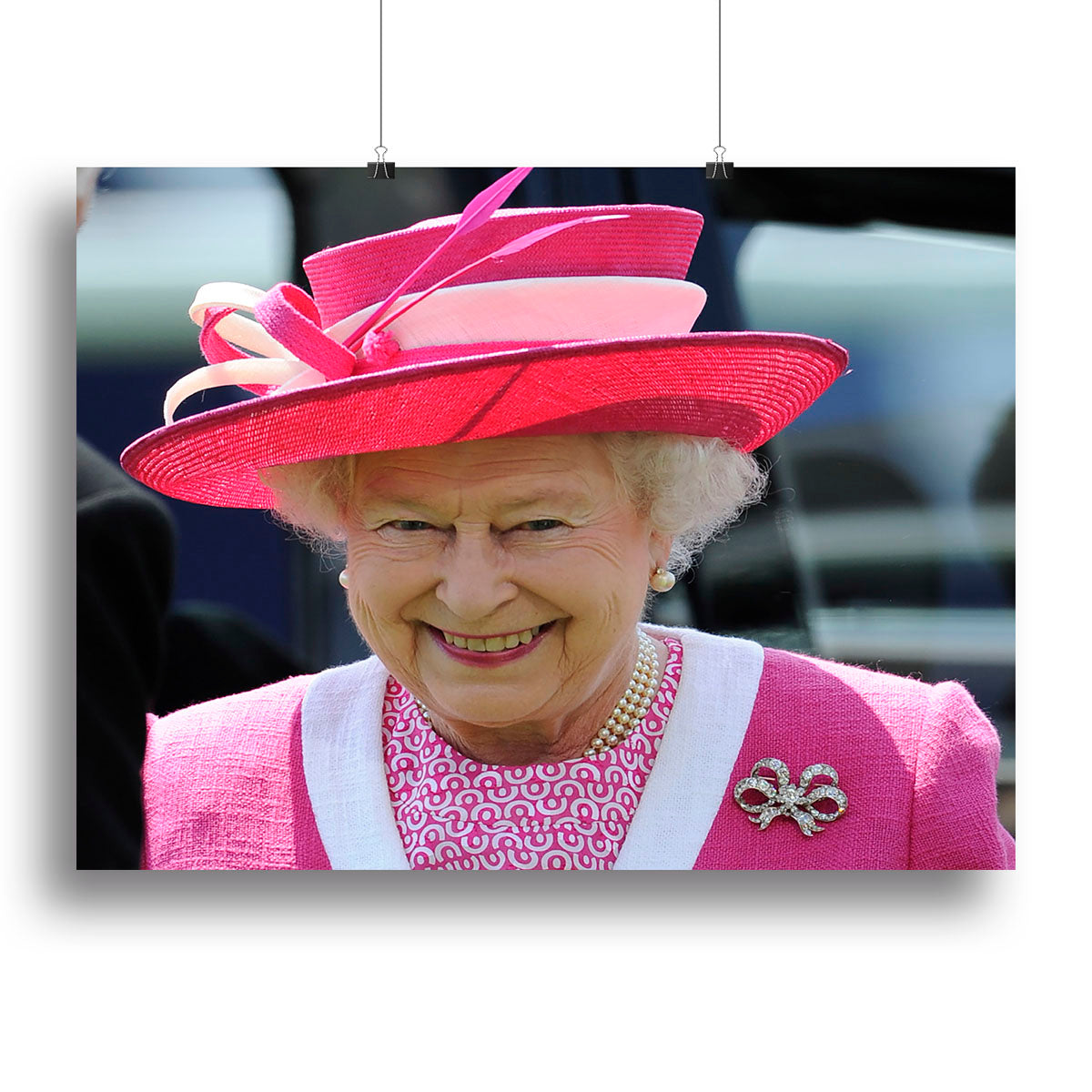 Queen Elizabeth II smiling at the Derby Canvas Print or Poster - Canvas Art Rocks - 2