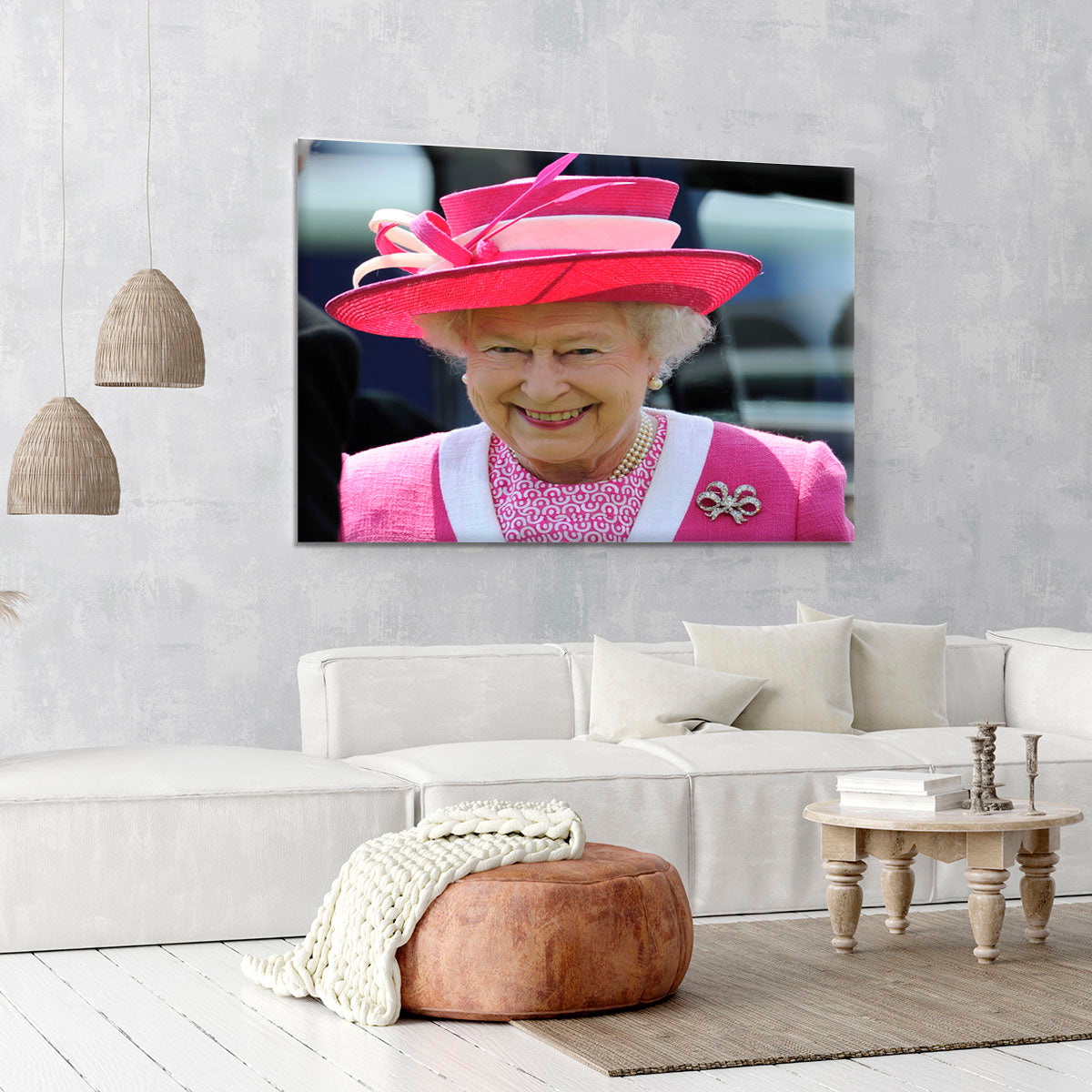 Queen Elizabeth II smiling at the Derby Canvas Print or Poster - Canvas Art Rocks - 6