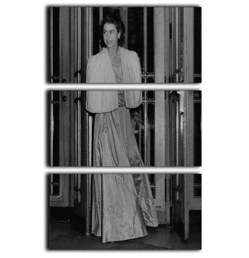 Queen Elizabeth II the day she was engaged to Prince Philip 3 Split Panel Canvas Print - Canvas Art Rocks - 1