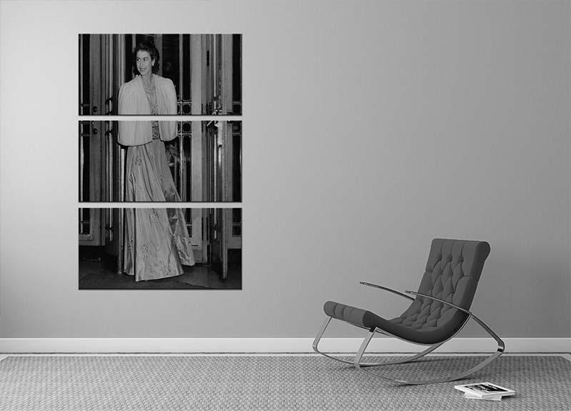 Queen Elizabeth II the day she was engaged to Prince Philip 3 Split Panel Canvas Print - Canvas Art Rocks - 2