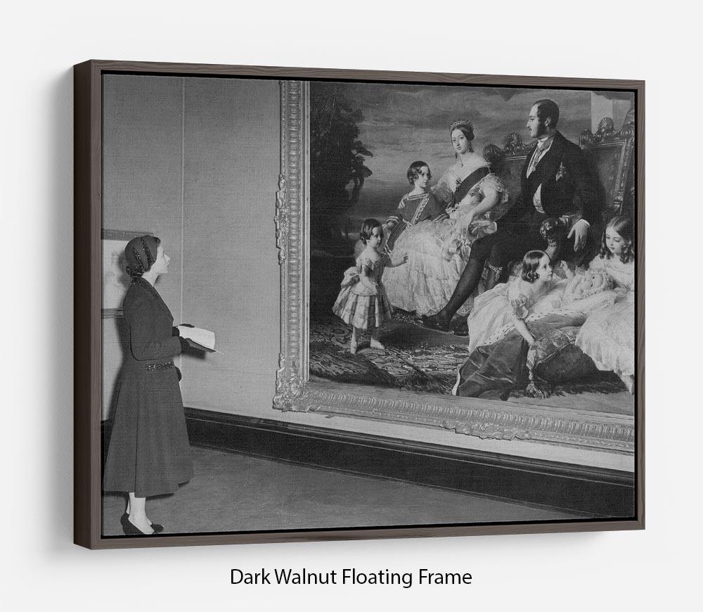 Queen Elizabeth II viewing a portrait of Queen Victoria Floating Frame Canvas