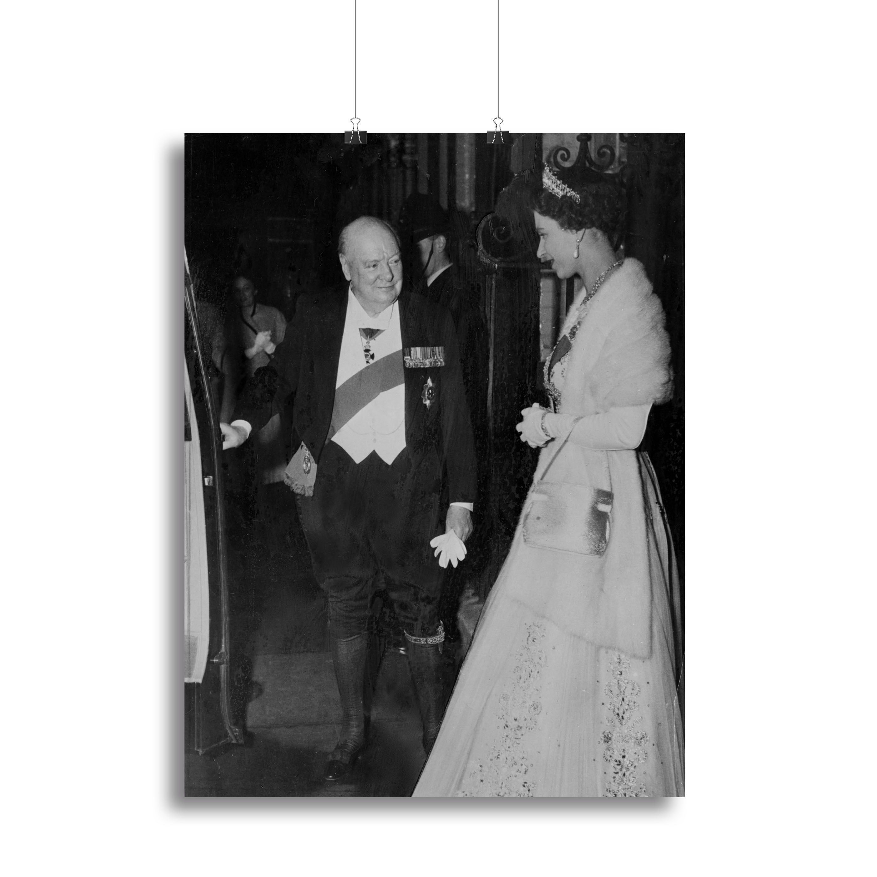 Queen Elizabeth II with Winston Churchill at Downing Street Canvas Print or Poster - Canvas Art Rocks - 2