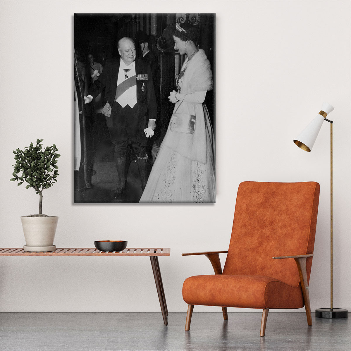 Queen Elizabeth II with Winston Churchill at Downing Street Canvas Print or Poster - Canvas Art Rocks - 6