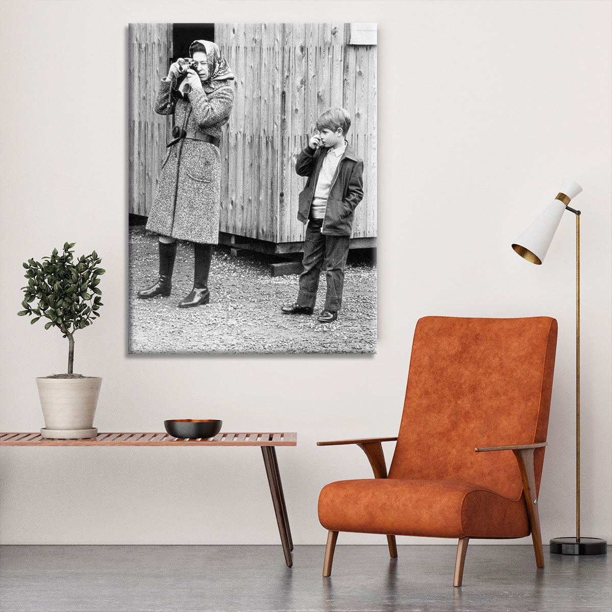 Queen Elizabeth II with a young Prince Edward Canvas Print or Poster - Canvas Art Rocks - 6