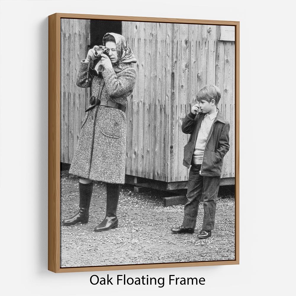 Queen Elizabeth II with a young Prince Edward Floating Frame Canvas