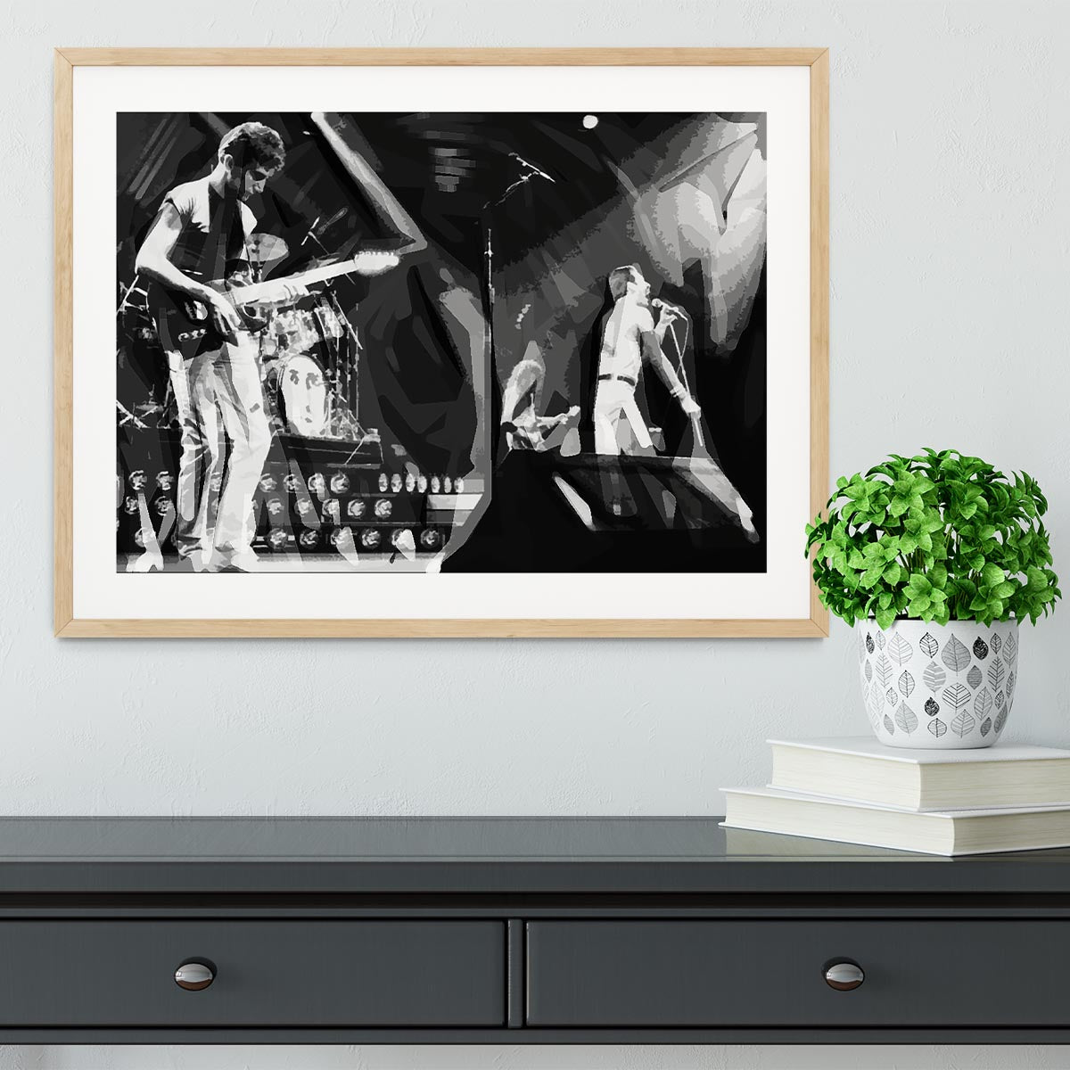 Queen Live On Stage Pop Art Framed Print - Canvas Art Rocks - 3