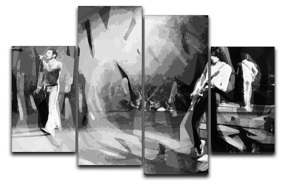 Queen Live Pop Art 4 Split Panel Canvas  - Canvas Art Rocks - 1