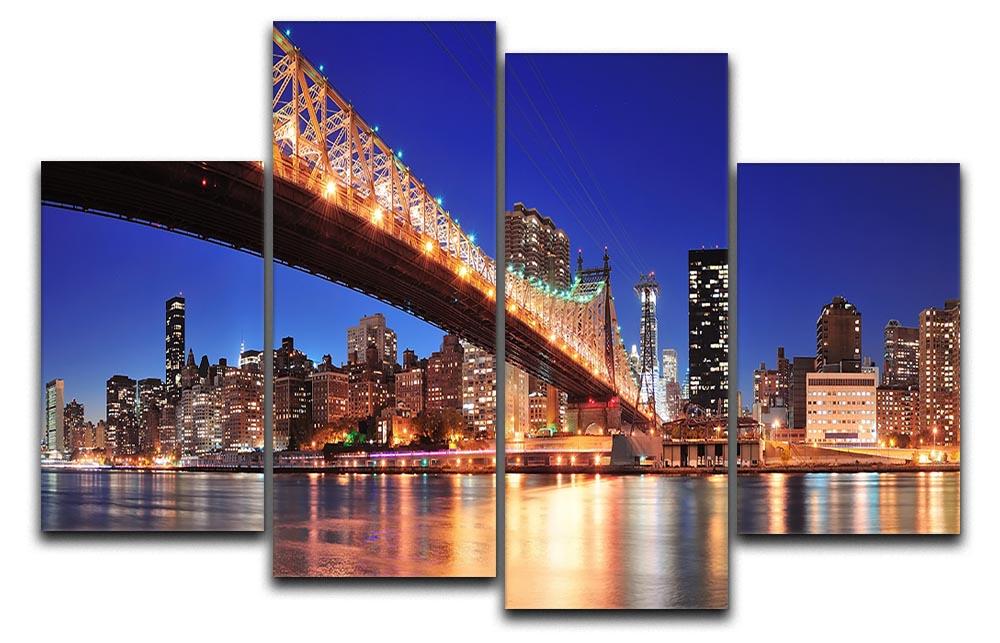 Queensboro Bridge over New York 4 Split Panel Canvas  - Canvas Art Rocks - 1