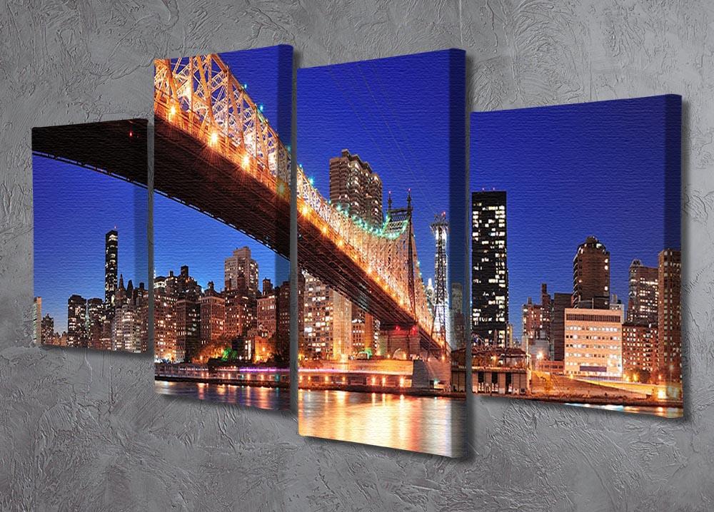 Queensboro Bridge over New York 4 Split Panel Canvas  - Canvas Art Rocks - 2