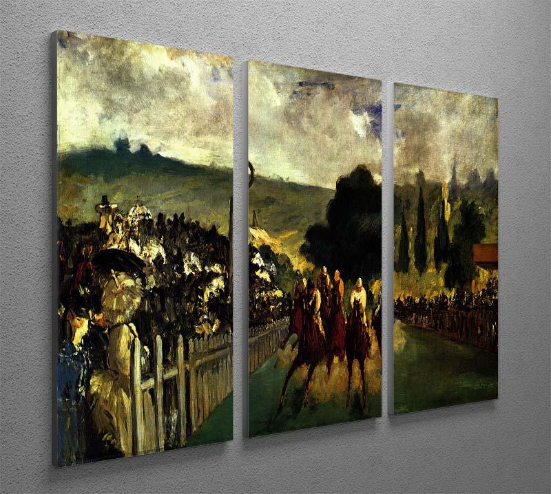 Race at Longchamp by Manet 3 Split Panel Canvas Print - Canvas Art Rocks - 2