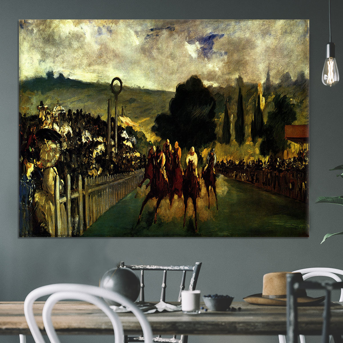 Race at Longchamp by Manet Canvas Print or Poster - Canvas Art Rocks - 3