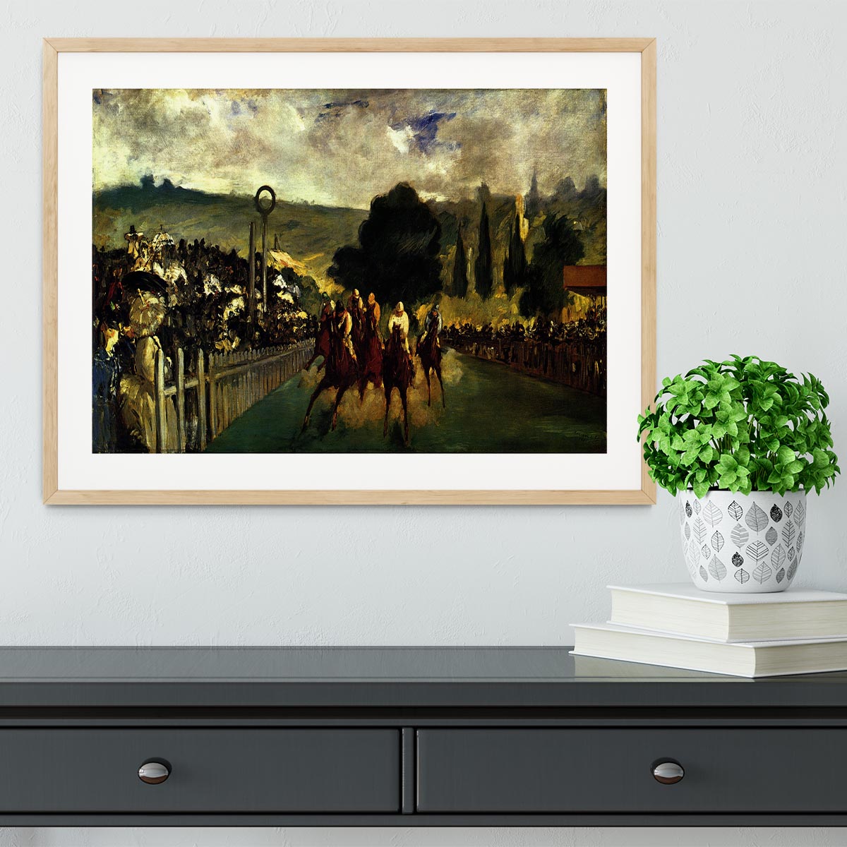 Race at Longchamp by Manet Framed Print - Canvas Art Rocks - 3