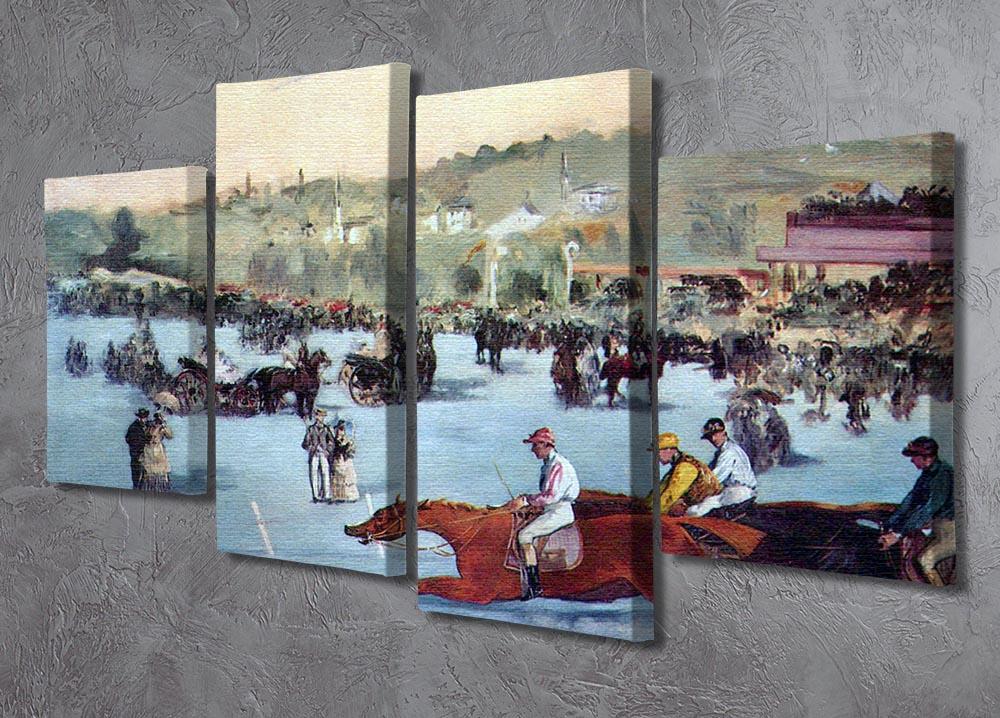 Races at the Bois de Boulogne by Manet 4 Split Panel Canvas - Canvas Art Rocks - 2