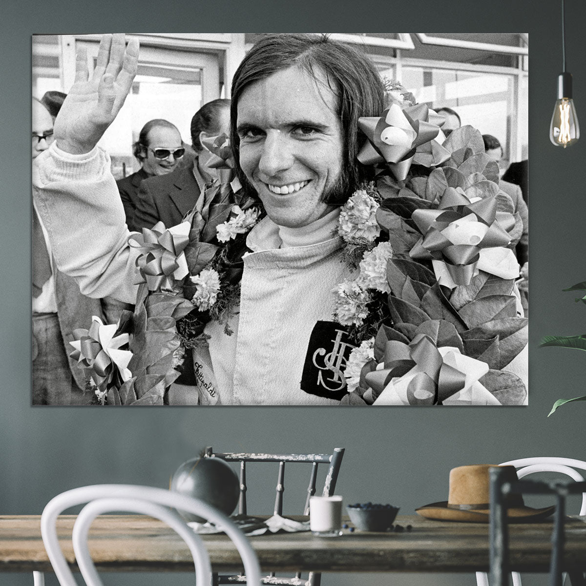 Racing driver Emerson Fittipaldi 1972 Canvas Print or Poster - Canvas Art Rocks - 3