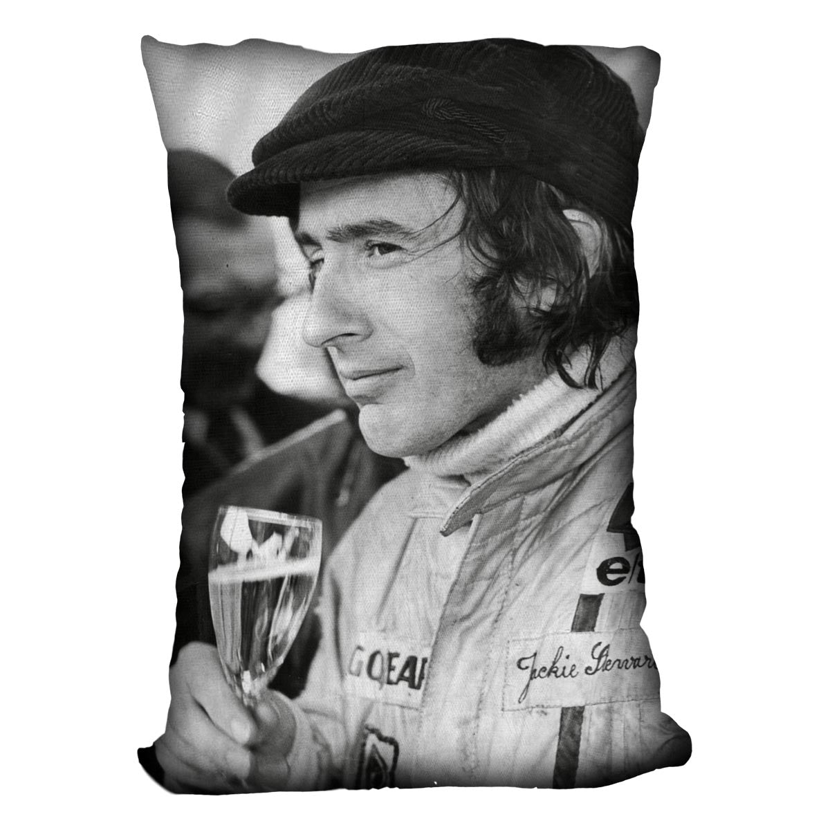 Racing driver Jackie Stewart in 1971 Cushion - Canvas Art Rocks - 4
