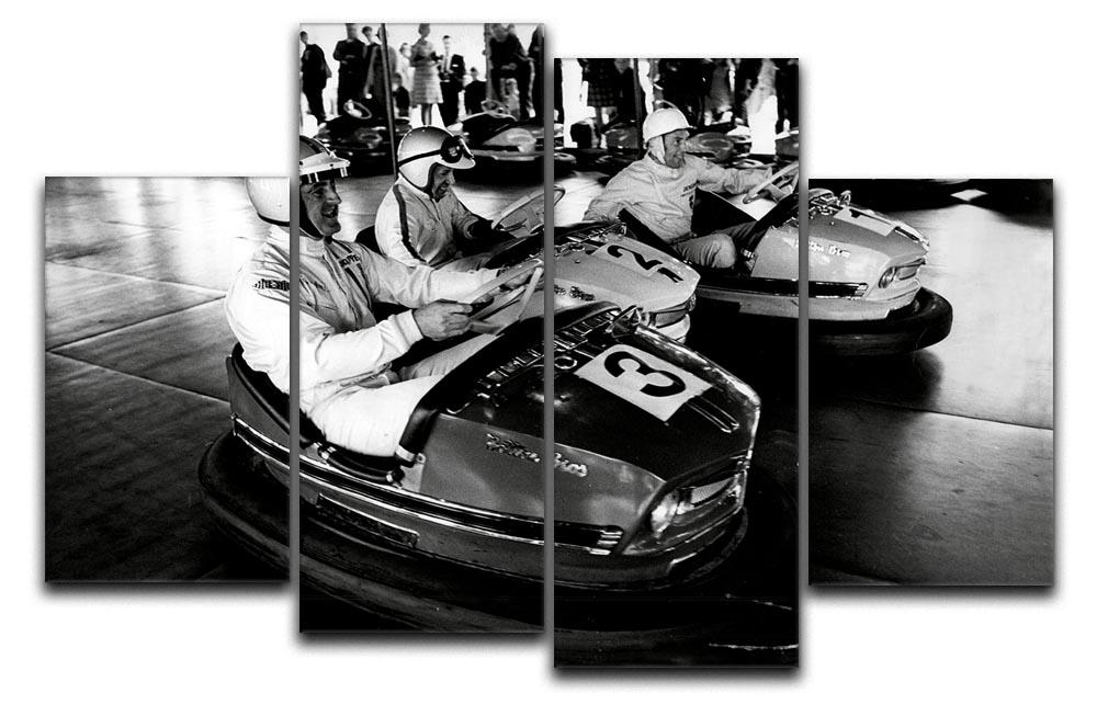 Racing drivers on the dodgems 4 Split Panel Canvas  - Canvas Art Rocks - 1