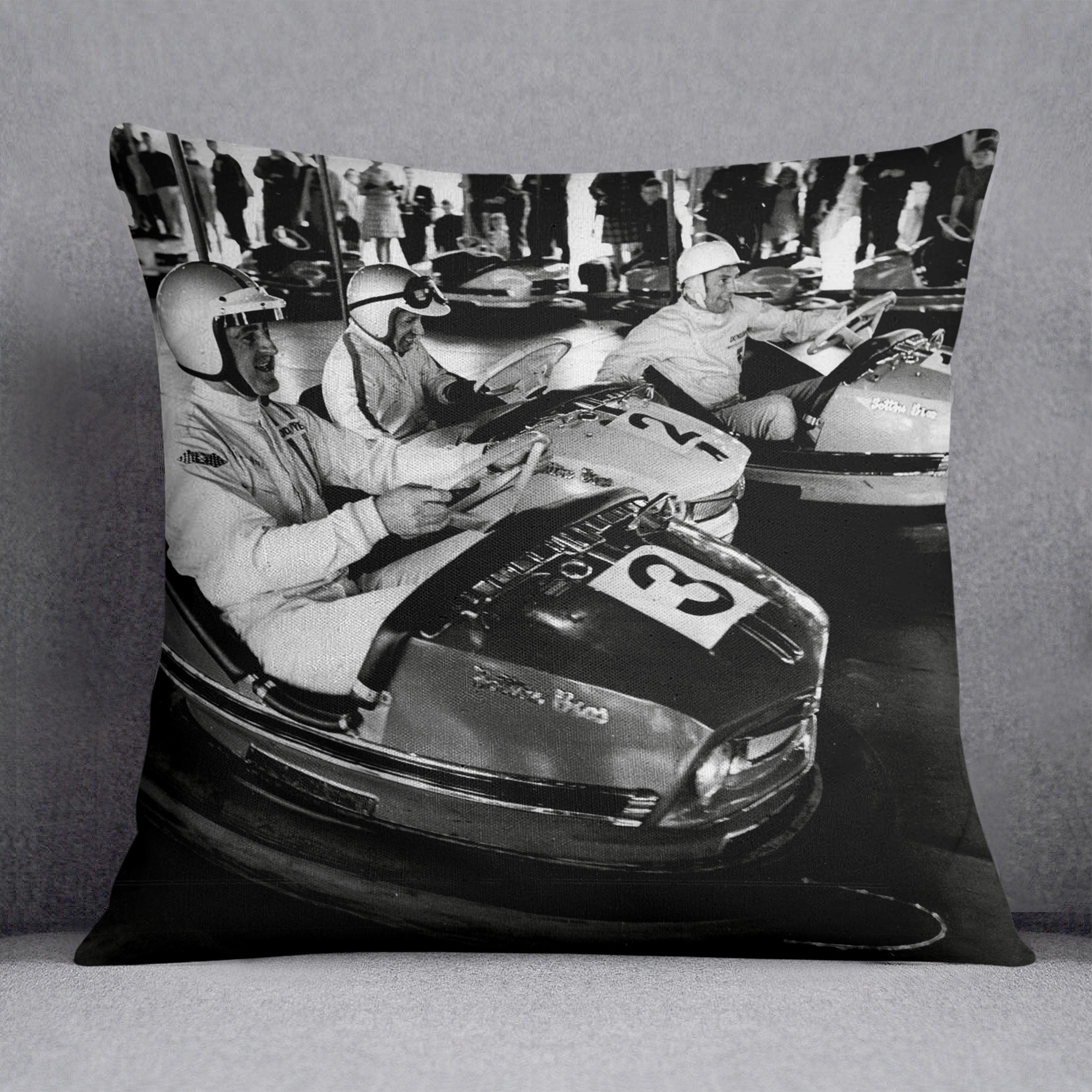 Racing drivers on the dodgems Cushion