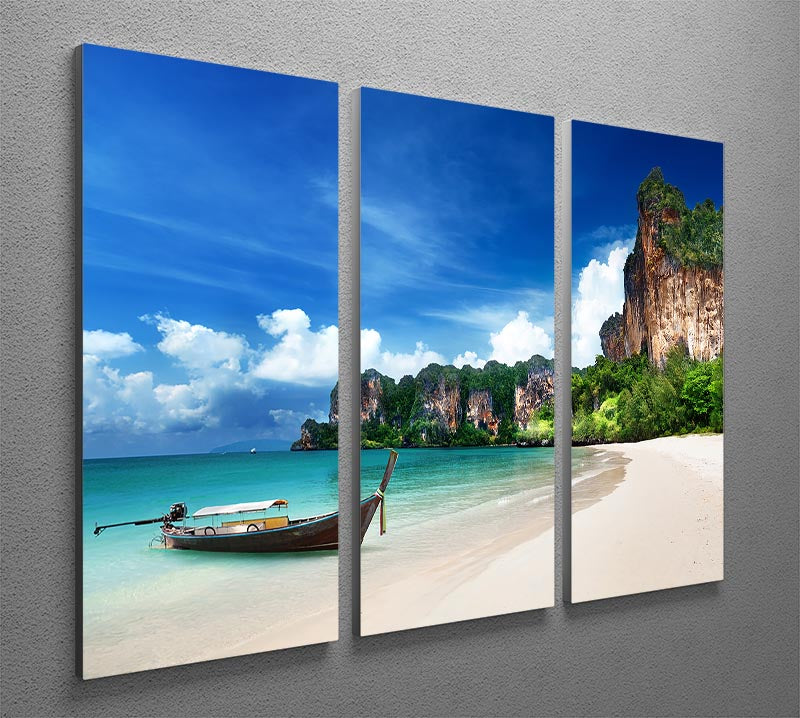 Railay beach in Krabi Thailand 3 Split Panel Canvas Print - Canvas Art Rocks - 2