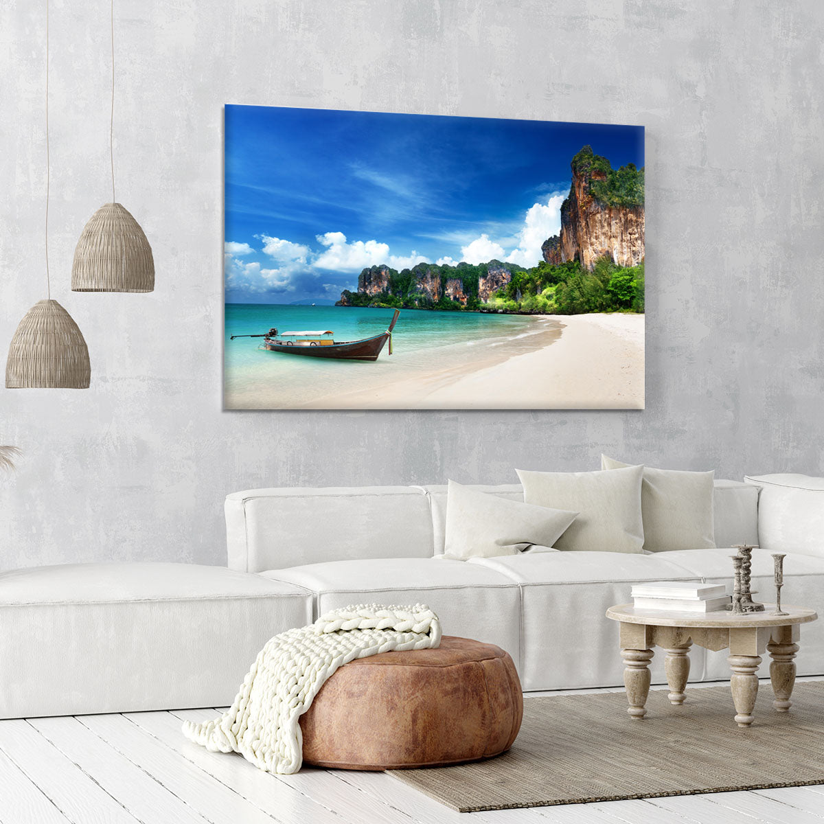 Railay beach in Krabi Thailand Canvas Print or Poster - Canvas Art Rocks - 6