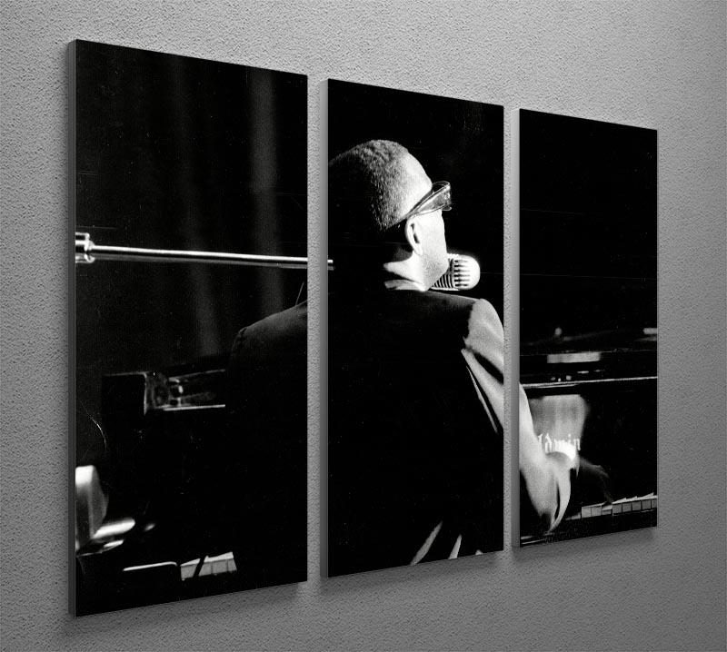 Ray Charles at the piano 3 Split Panel Canvas Print - Canvas Art Rocks - 2