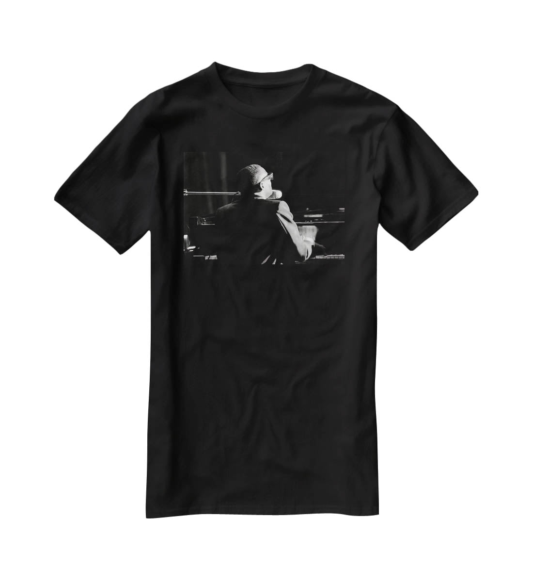 Ray Charles at the piano T-Shirt - Canvas Art Rocks - 1