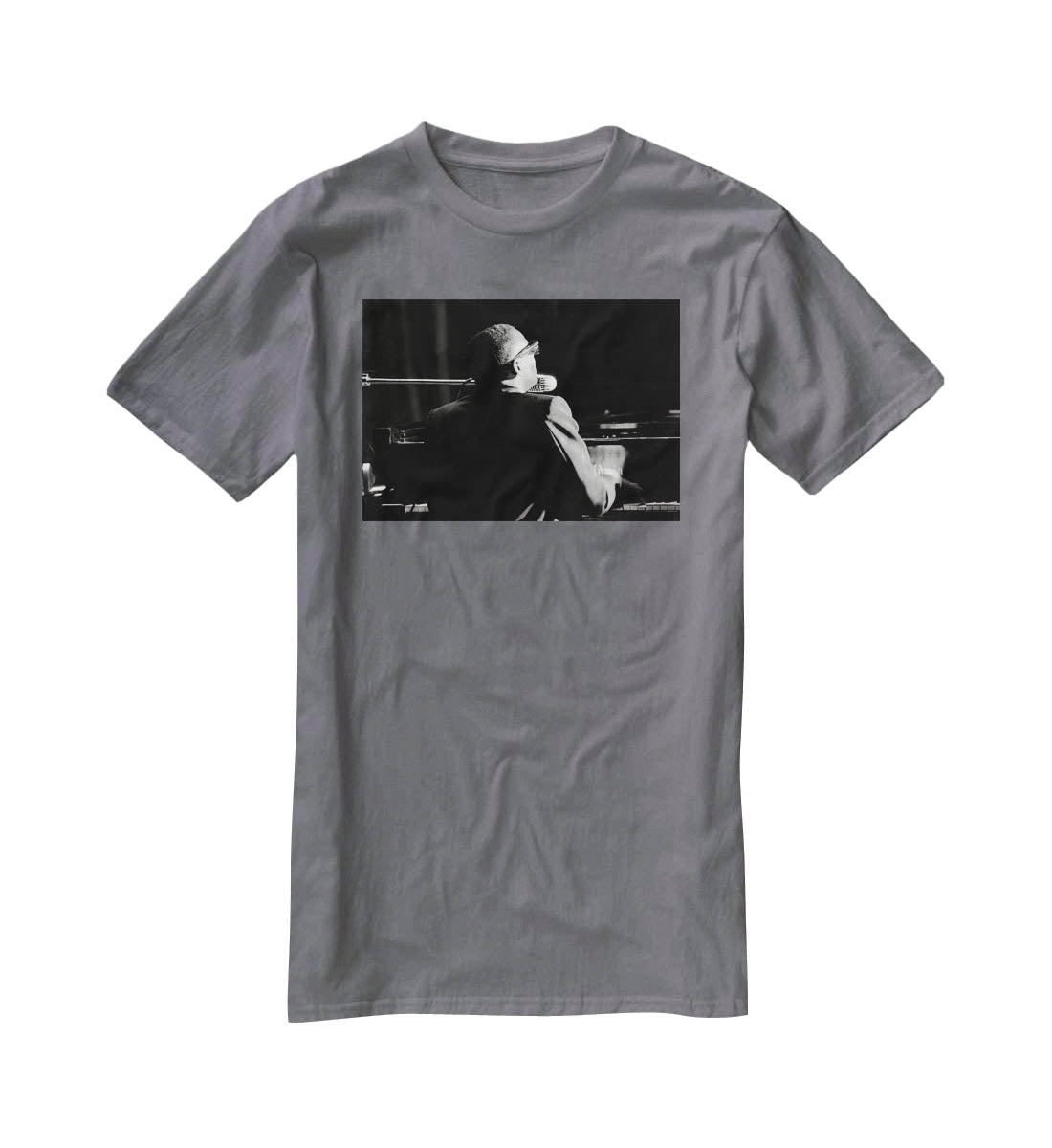 Ray Charles at the piano T-Shirt - Canvas Art Rocks - 3
