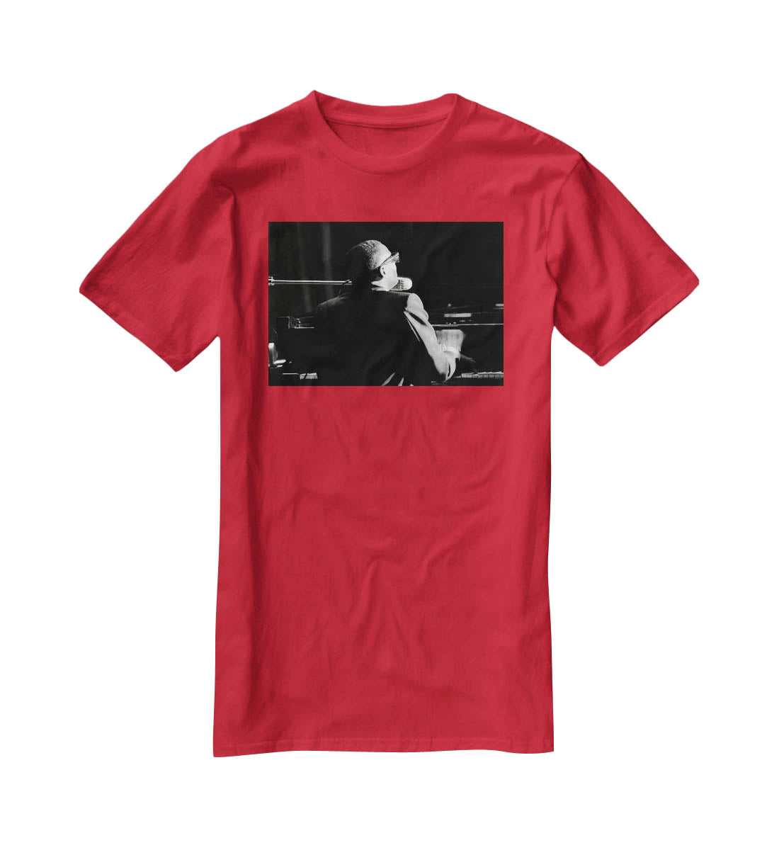 Ray Charles at the piano T-Shirt - Canvas Art Rocks - 4